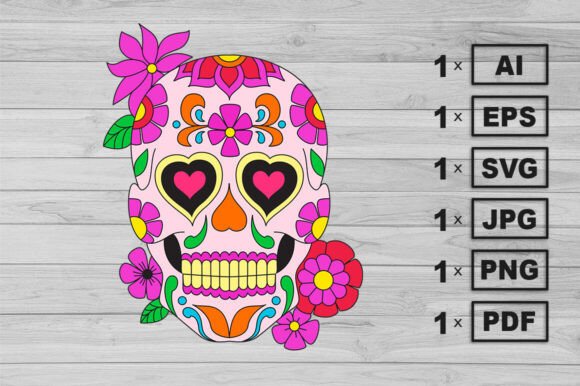 Download Sugar Skull Vector Artwork Mexican Style - Skull vector Collection
