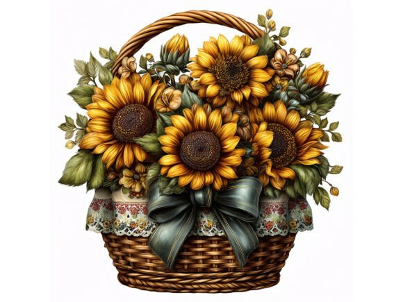 Download 10 JPG Sunflower Basket Floral Set - Jpg Collection