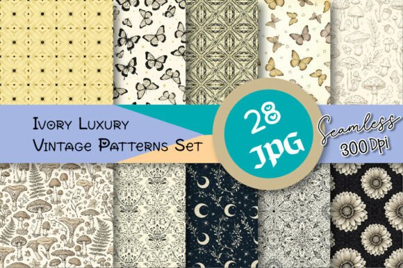 Download Ivory Luxury Vintage Patterns Set - Luxury Collection