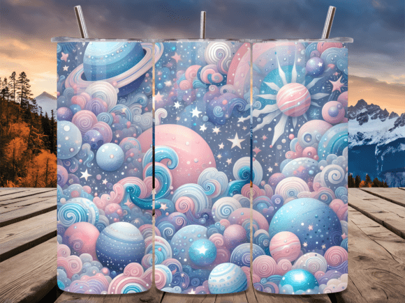 Download Galaxy Planet Pastel Magic Tumbler Wrap - Pastel magic Collection