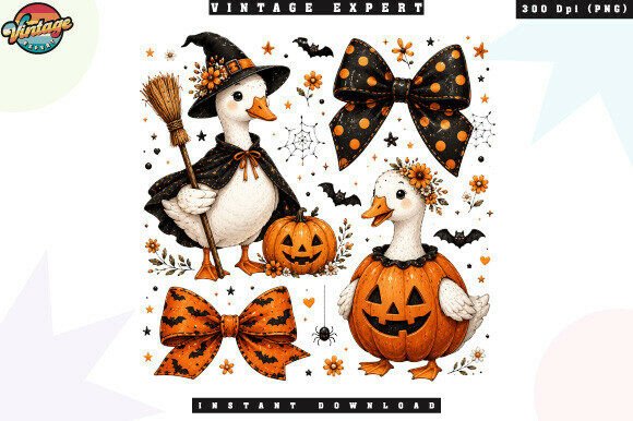 Download Orange Bow Halloween Goose PNG - Premium Resources