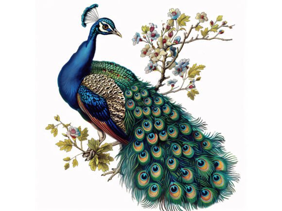 Download 8 JPG Peacock Floral Watercolor Set - Jpg Collection