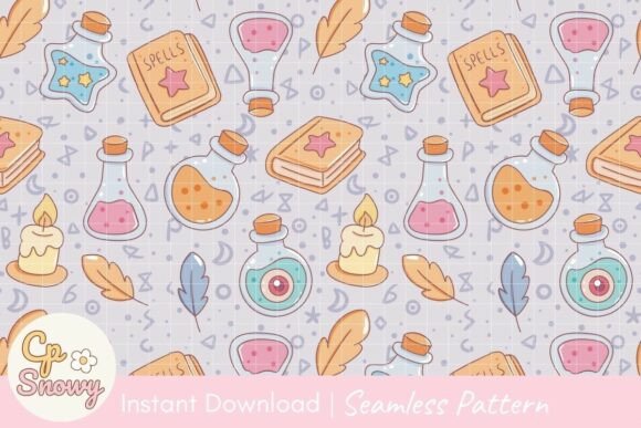 Download Cute Seamless Pattern Pastel Magic - Pastel magic Collection