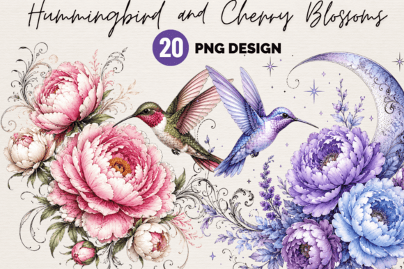 Download Hummingbird and Cherry Blossoms Clipart - Blossoms Collection