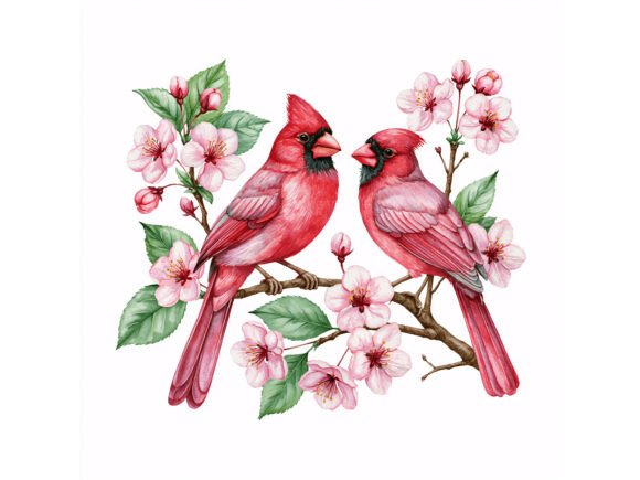 Download 12 JPG Cardinal Blossom Bird Set - Jpg Collection