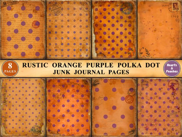 Download Rustic Orange Purple Polka Dot Pages - Premium Resources