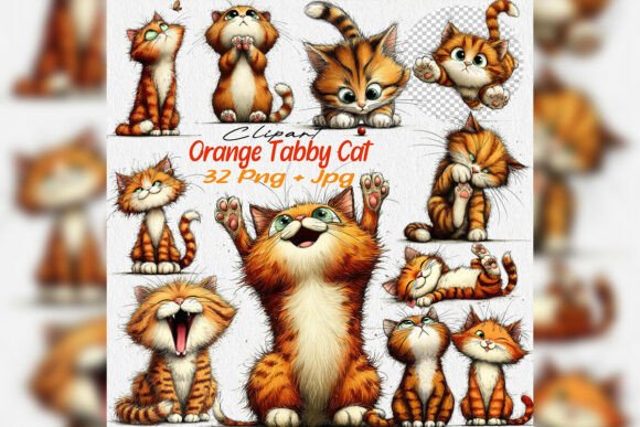 Download Whimsical Orange Tabby Cat Birthday Png - Premium Resources