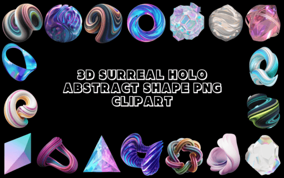 Download 3D Surreal Holo Abstract Shape Clipart - Abstract Collection