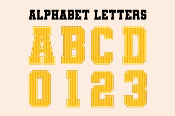 Download Orange Striped Back to School Alphabet - Premium Bundle